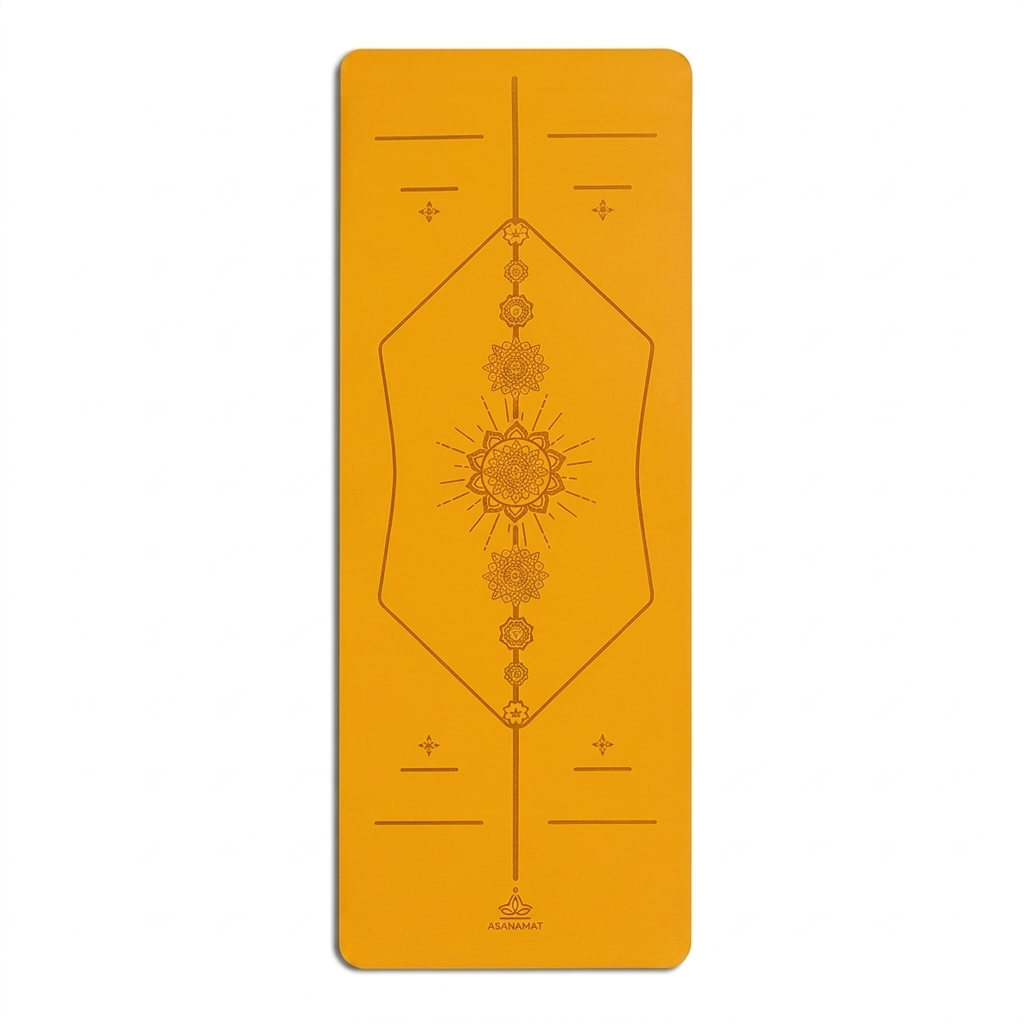 Tappetino Yoga in PU e Gomma Naturale Mandala Gold Fusion – Antiscivolo con Indicatori di Allineamento 5 mm-2